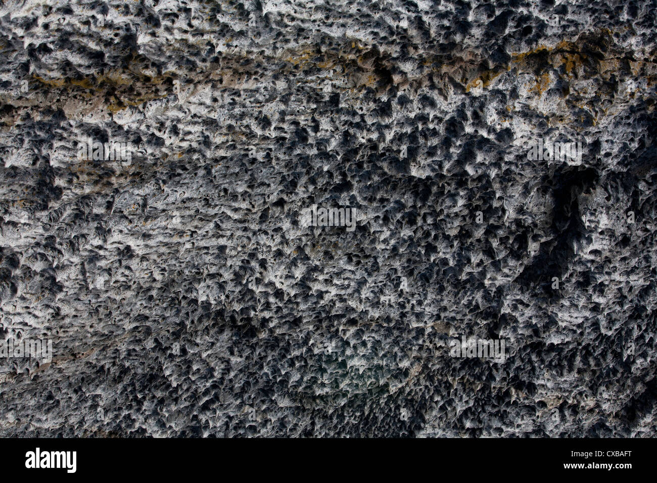Stalactites de lave couvrir le plafond des affaires indiennes (un tube de lave), des cratères de la Lune National Monument, ID. Banque D'Images