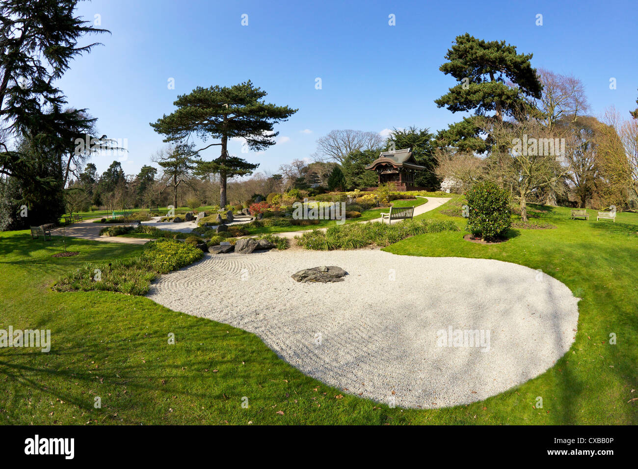 Passerelle japonais Chokushi-Mon, Passerelle d'Imperial Messenger, Royal Botanic Gardens, Kew, UNESCO World Heritage Site, London Banque D'Images
