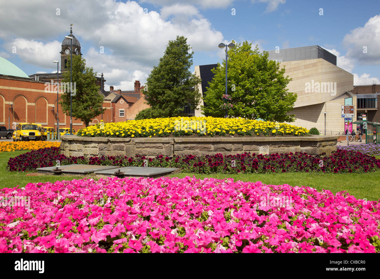En fleur Derby, Derby, Derbyshire, Angleterre, Royaume-Uni, Europe Banque D'Images
