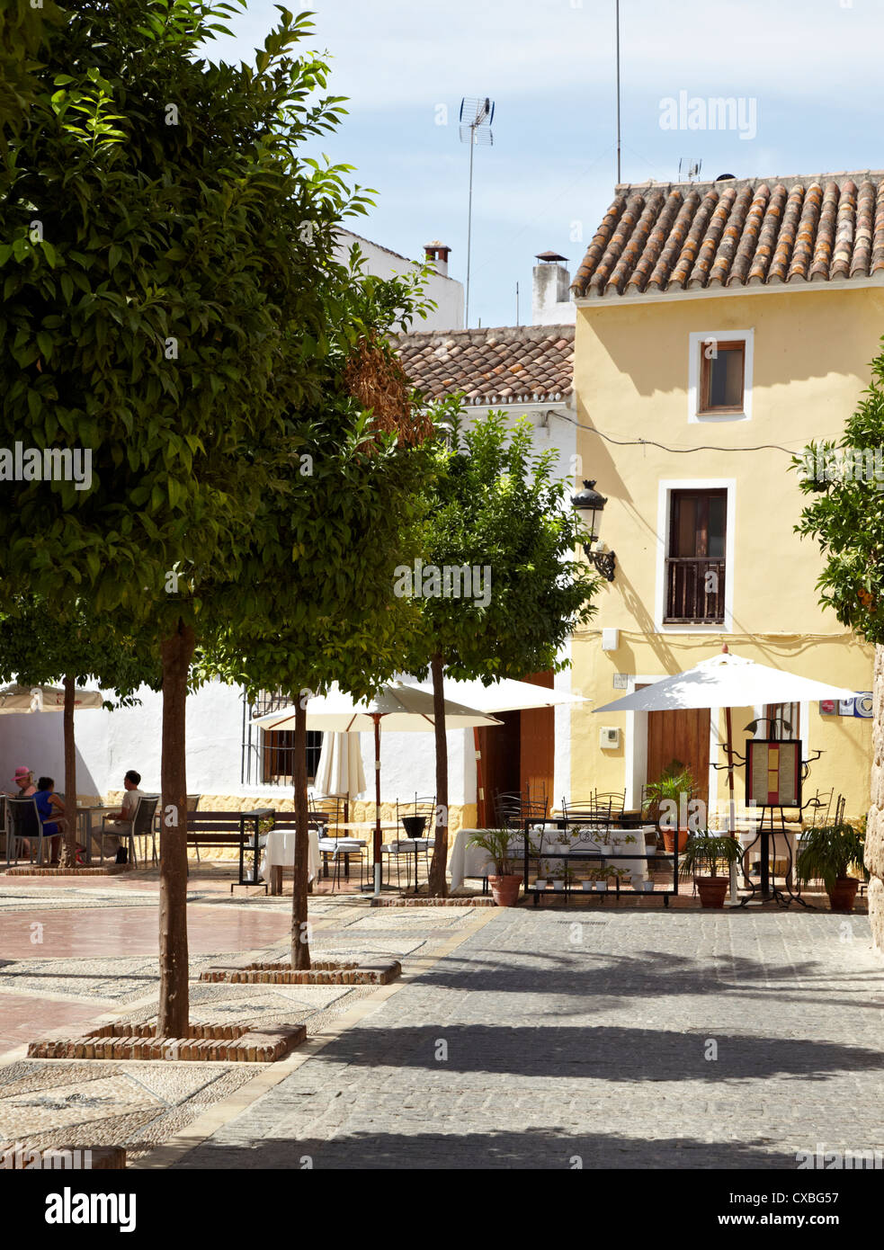 Café de la vieille ville de Marbella espagne Banque D'Images