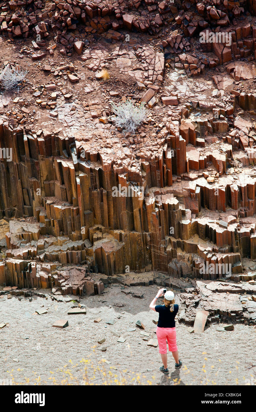 Vallée des tuyaux d'orgue, Damaraland, région de Kunene, Namibie, Afrique Banque D'Images