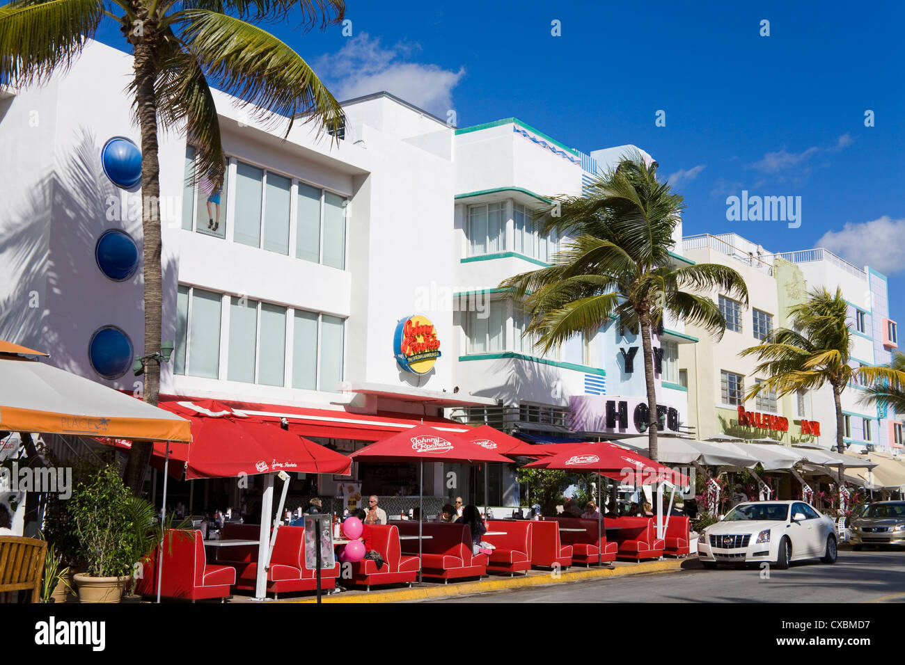 Johnny Rockets restaurant à South Beach, Miami Beach, Floride, États-Unis d'Amérique, Amérique du Nord Banque D'Images