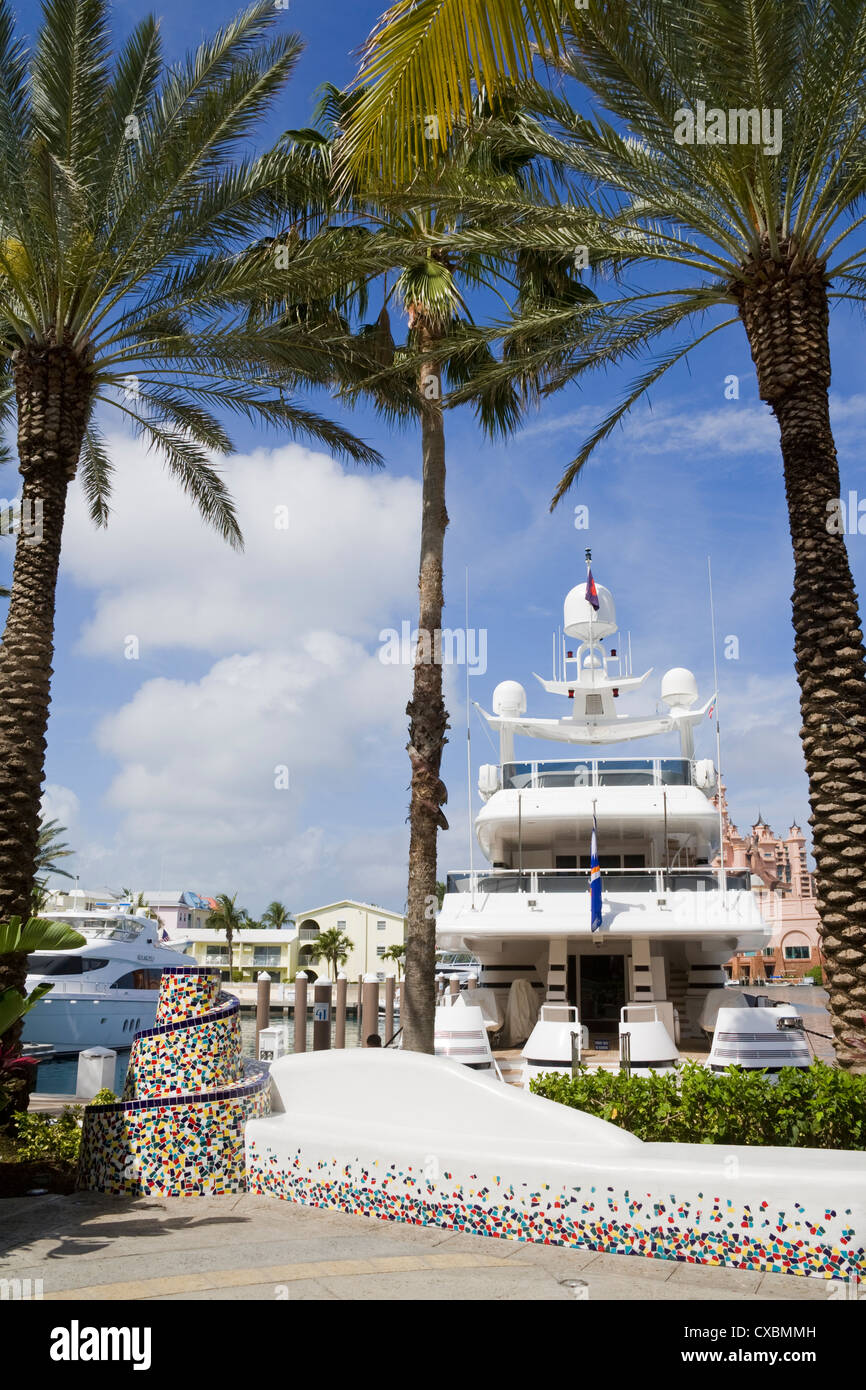 Marina sur Atlantis Paradise Island, Nassau, New Providence Island, Bahamas, Antilles, Amérique Centrale Banque D'Images