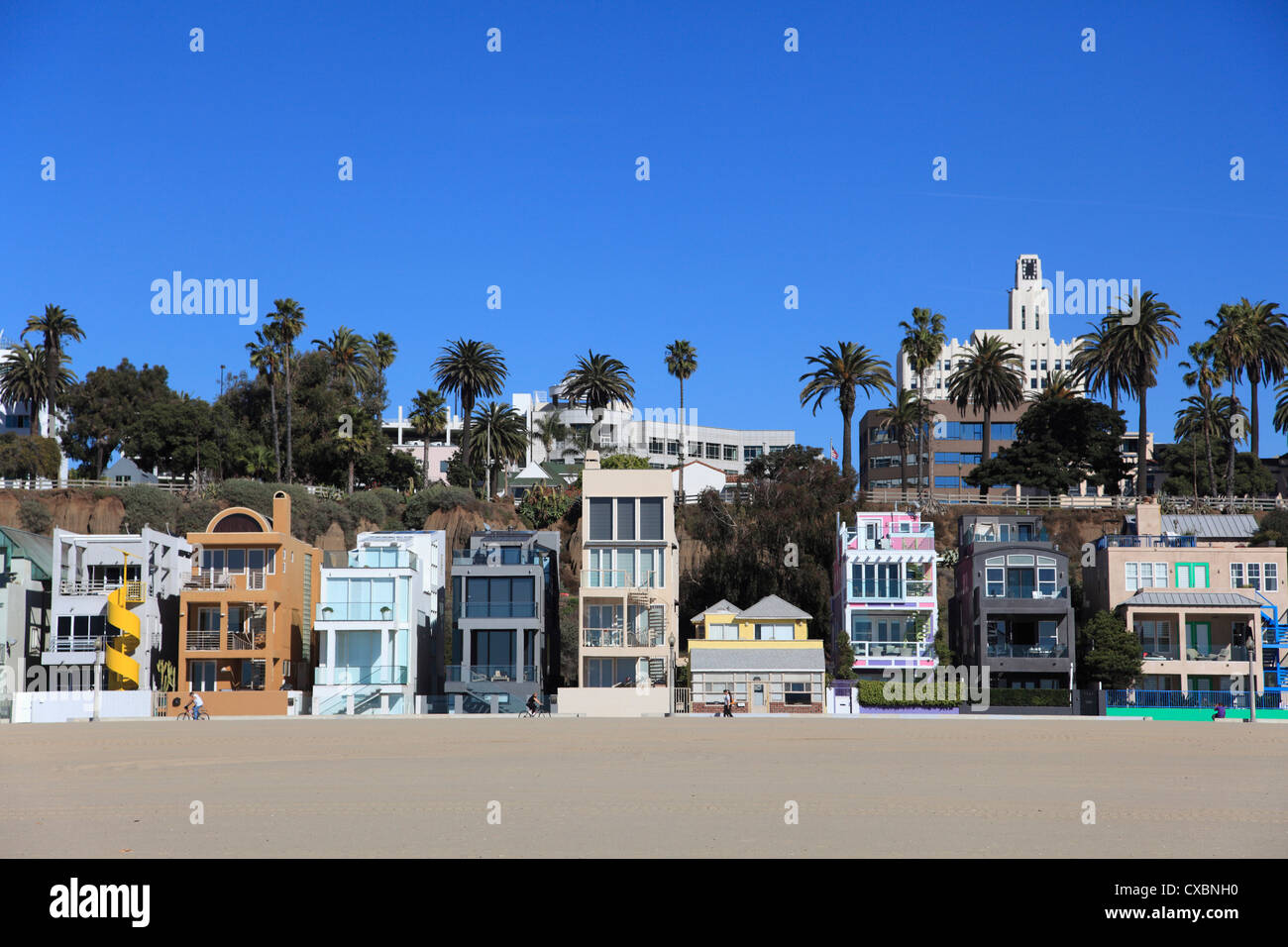Maisons de Plage, Santa Monica, Los Angeles, Californie, États-Unis d'Amérique, Amérique du Nord Banque D'Images