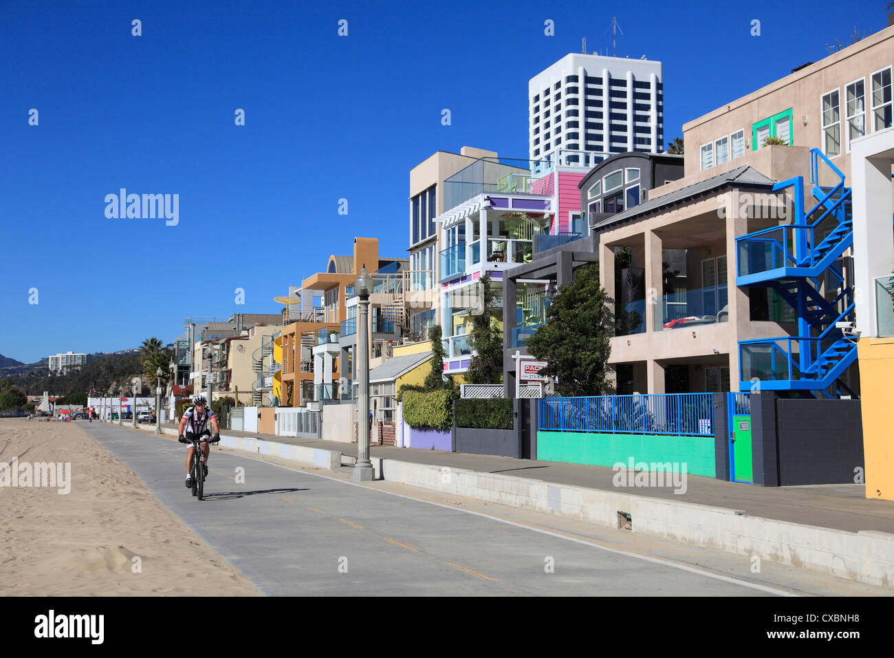 Le Strand, Maisons de Plage, Santa Monica, Los Angeles, Californie, États-Unis d'Amérique, Amérique du Nord Banque D'Images
