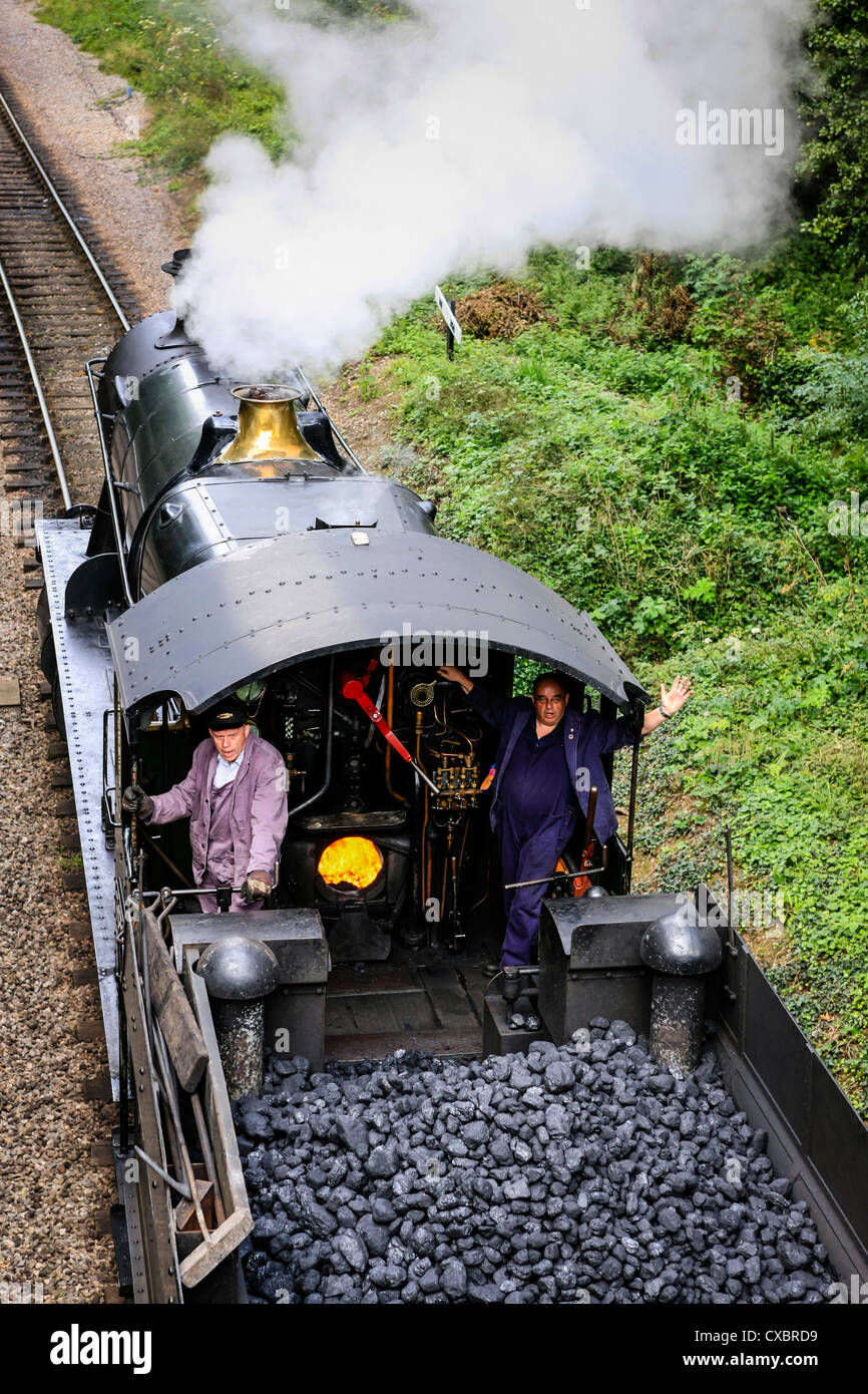 Locomotive à vapeur vu de dessus avec son plein d'offres de charbon Banque D'Images