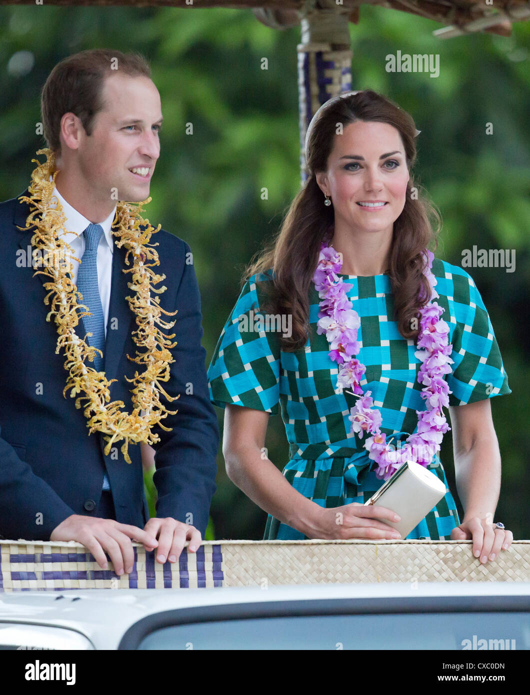 Le prince William et Catherine, duchesse de Cambridge dans les Îles Salomon dans le cadre de leur tournée Jubilé 2012 Banque D'Images