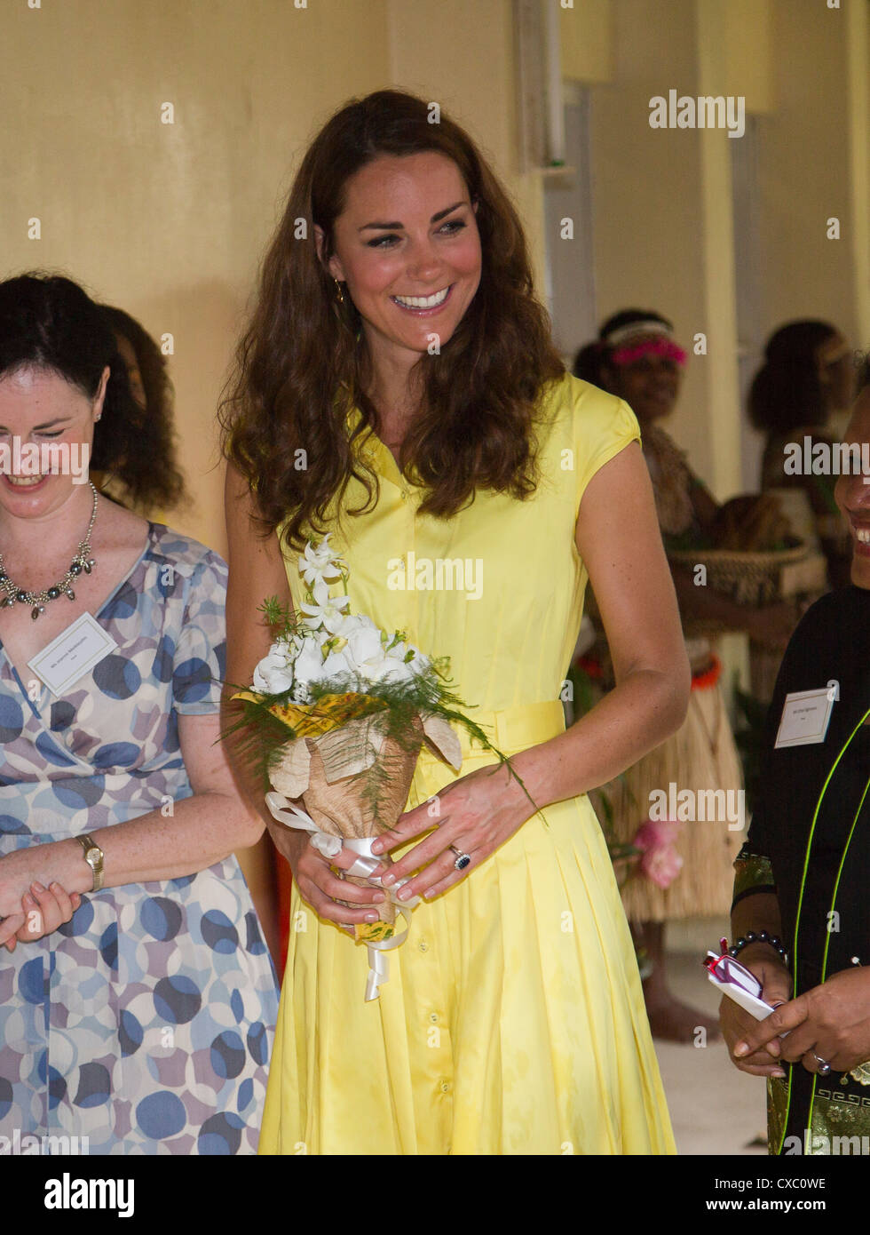 Le prince William et Catherine, duchesse de Cambridge dans les Îles Salomon dans le cadre de leur tournée Jubilé 2012 Banque D'Images
