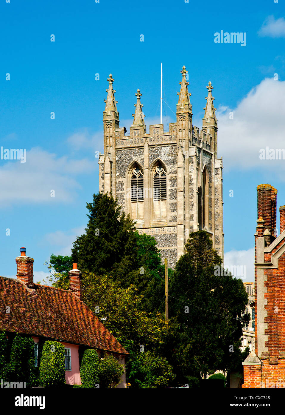 L'église Holy Trinity à long Melford Banque D'Images