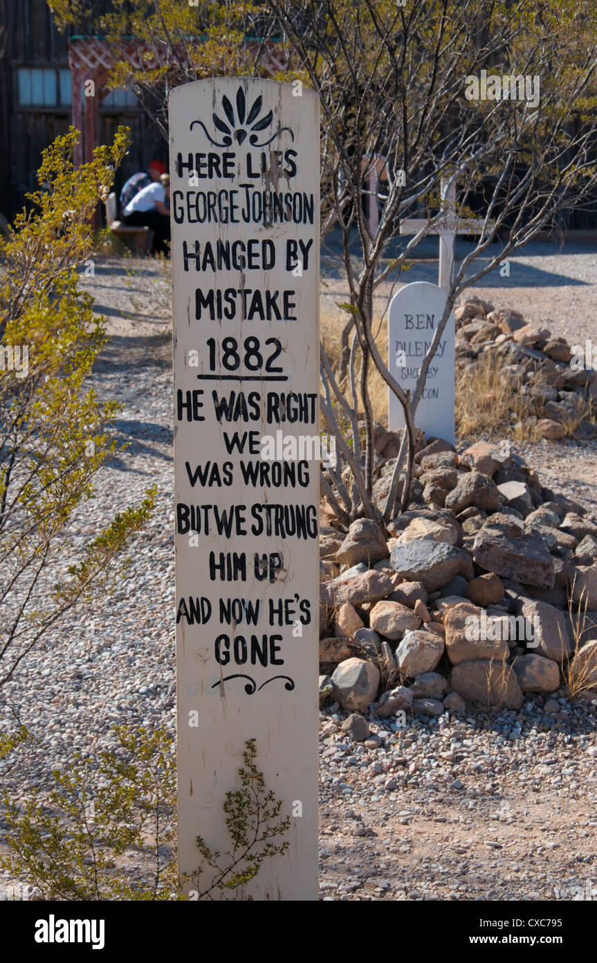 Boot Hill Cemetery, Tombstone, Arizona, États-Unis d'Amérique, Amérique du Nord Banque D'Images