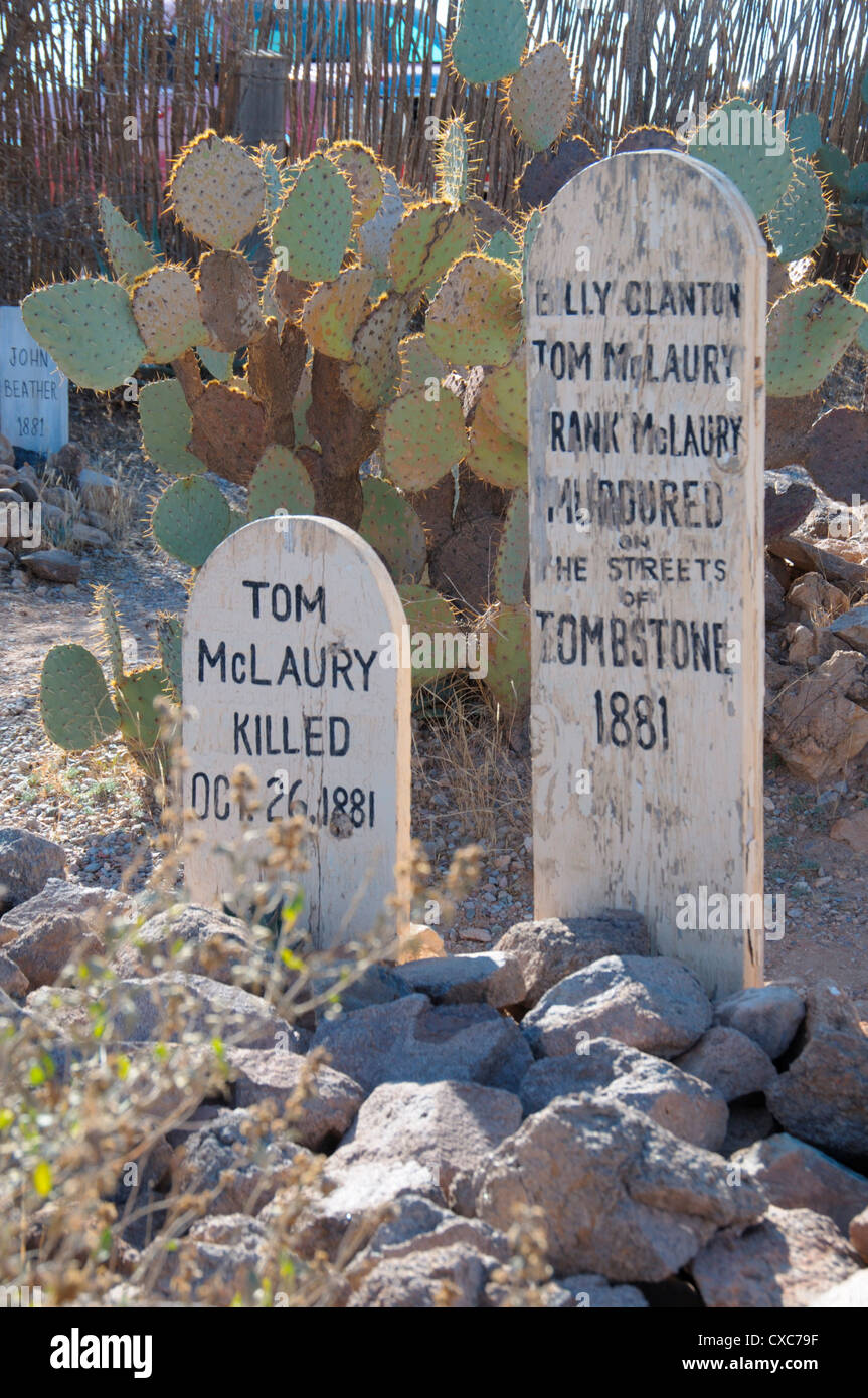 Boot Hill Cemetery, Tombstone, Arizona, États-Unis d'Amérique, Amérique du Nord Banque D'Images
