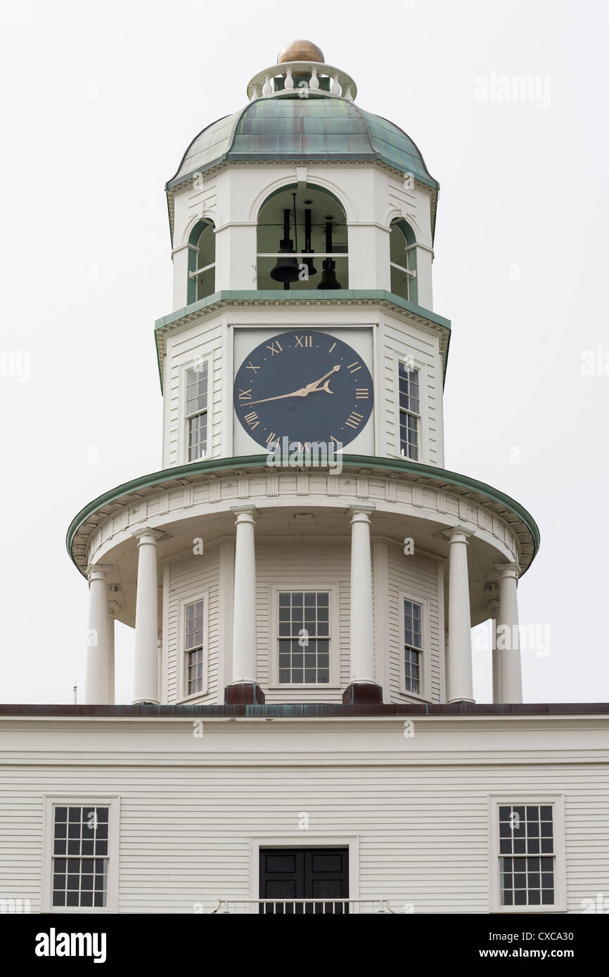 Détail de la tour de l'horloge de Halifax à la citadelle. L'horloge de la vieille ville sur la colline de la Citadelle d'Halifax. Monument au centre-ville de Halifax. Banque D'Images