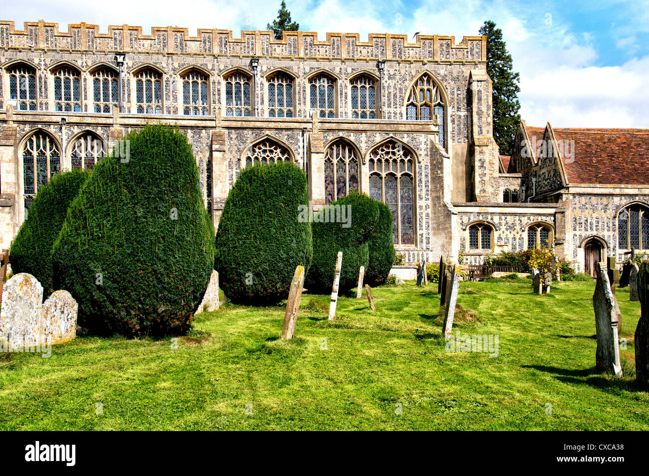 L'église Holy Trinity à long Melford Banque D'Images