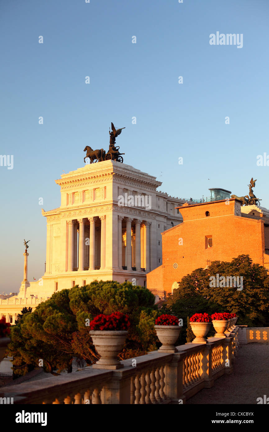 Rome, la colline du Capitole, la Piazza del Campidoglio, Emanuel, Viktor, monument de Vittorio Emanuele II Banque D'Images