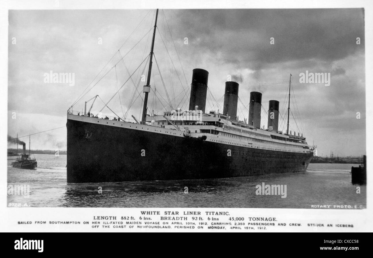 La White Star Liner, Titanic, vers 1912 Banque D'Images