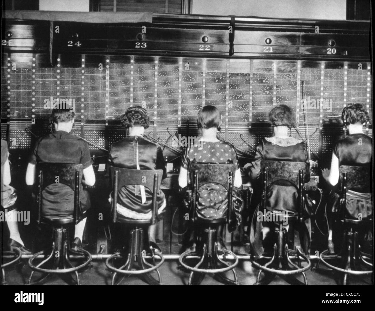 Téléphone femmes standardistes, vers 1918 Banque D'Images