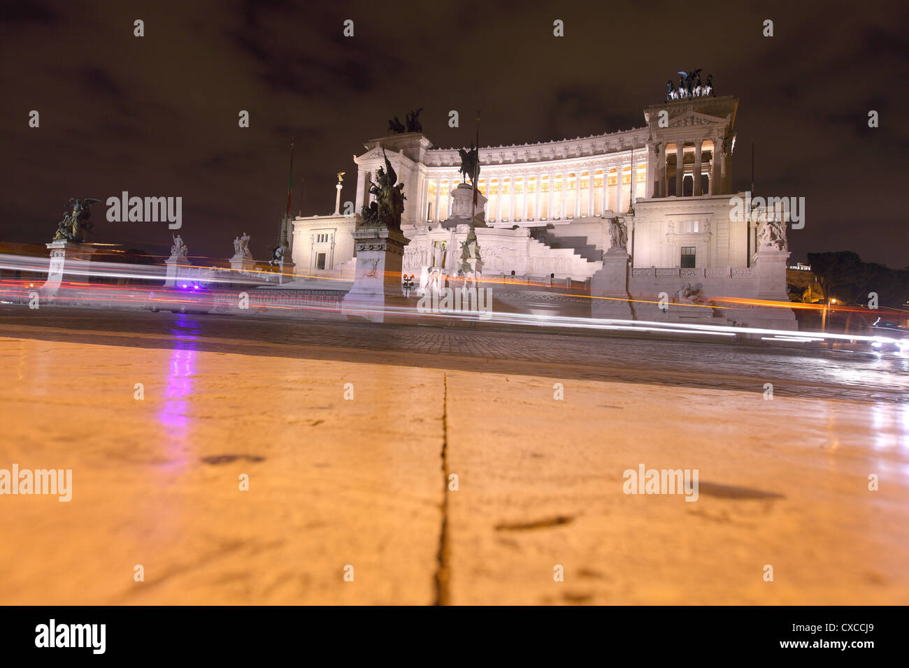 L'Italie, Rome, ville de nuit, Capitole, monument de Vittorio Emanuele II, Emanuel, Viktor Banque D'Images