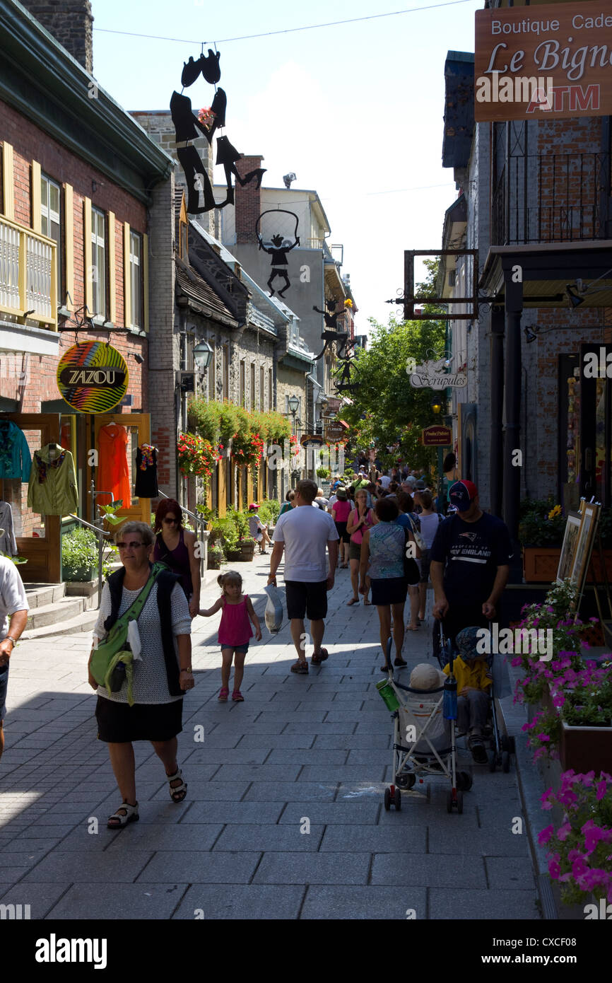 Scène de rue, rue du Petit-Champlain, Québec, Canada Banque D'Images