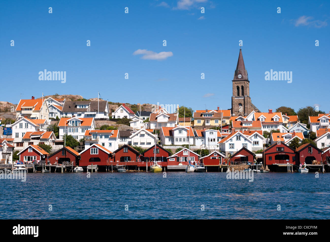 Village de pêcheurs suédois Stenungsund sur la côte ouest. Sweden Banque D'Images