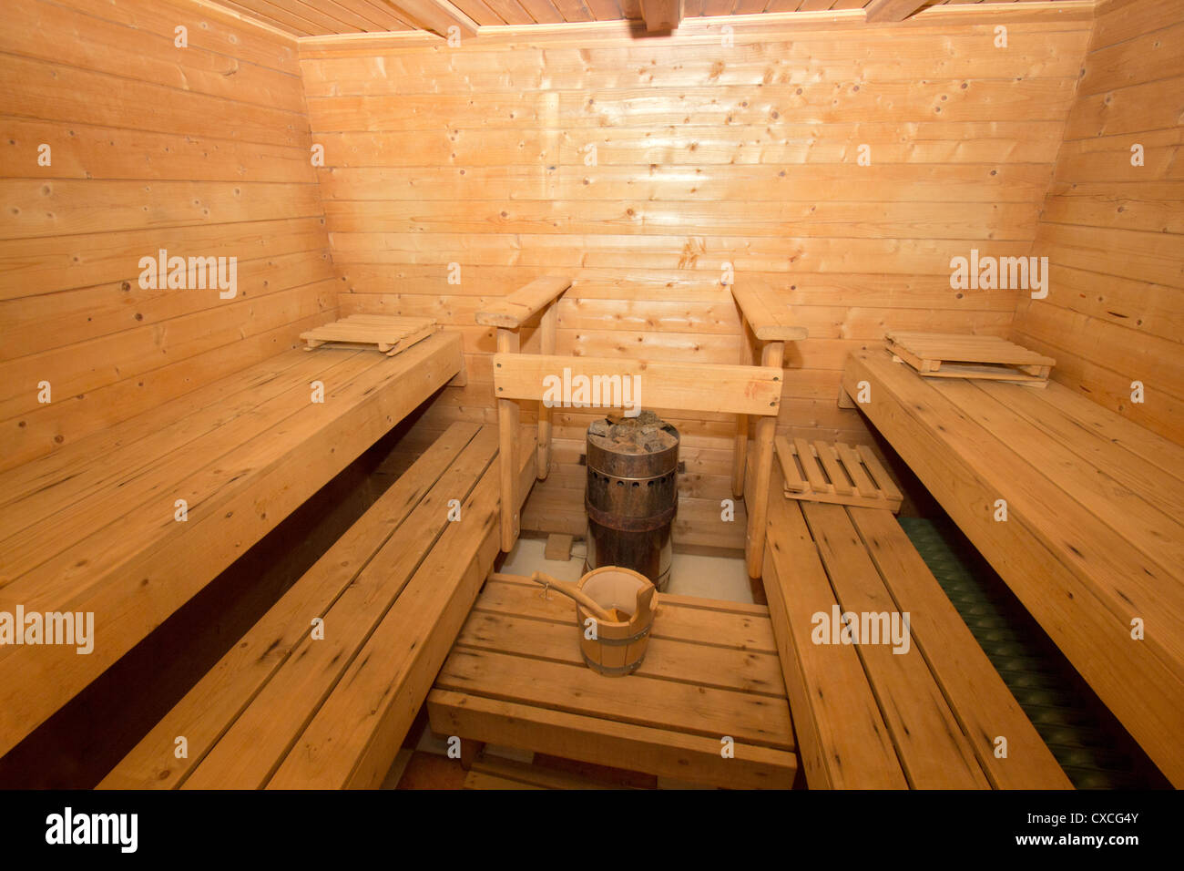 Cabine de sauna Banque D'Images