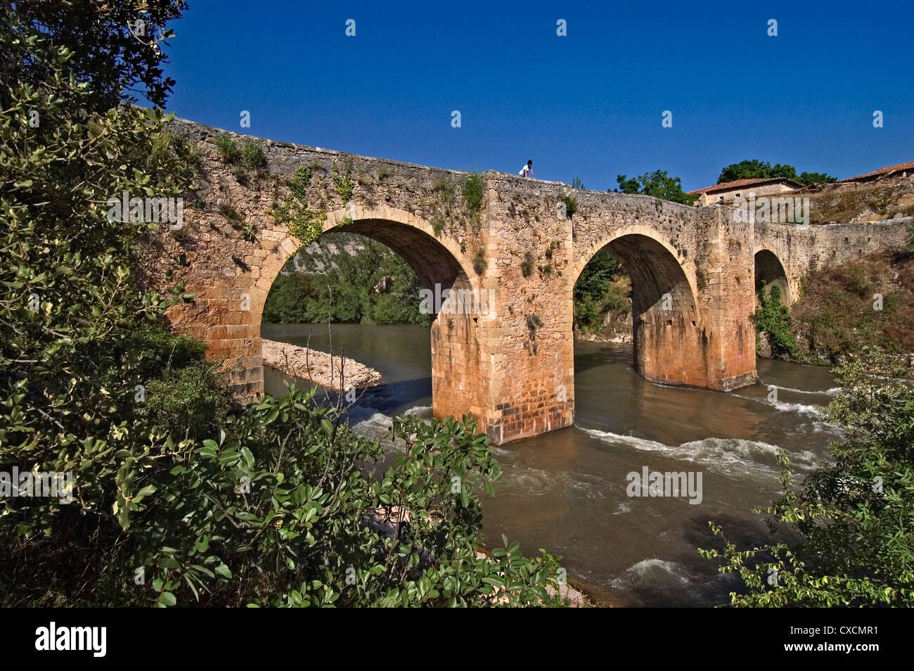 Pont Romain Pesquera de Ebro Burgos Castille Leon Espagne Banque D'Images