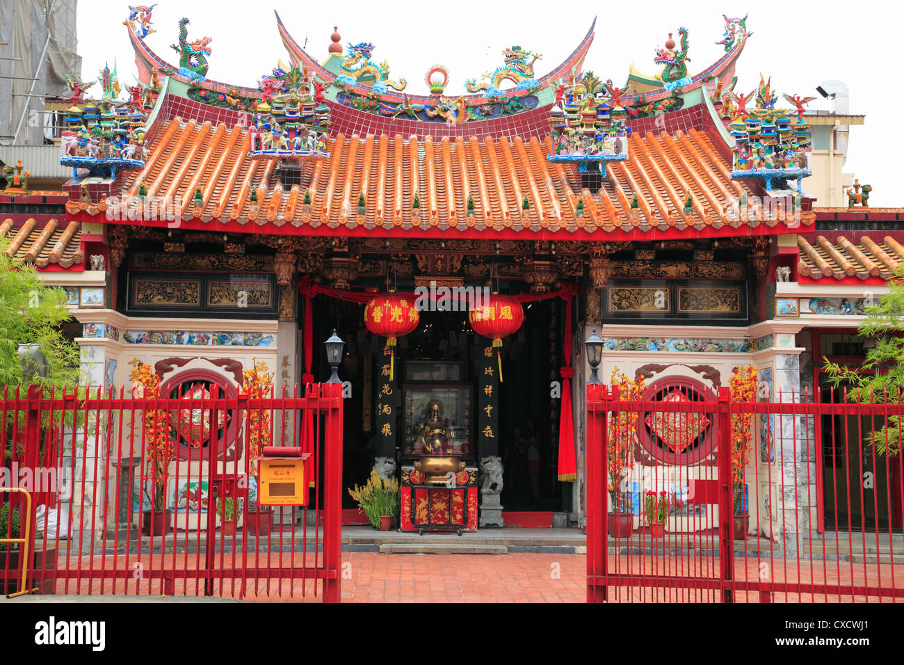 Voir Leong San Temple, Singapour Banque D'Images