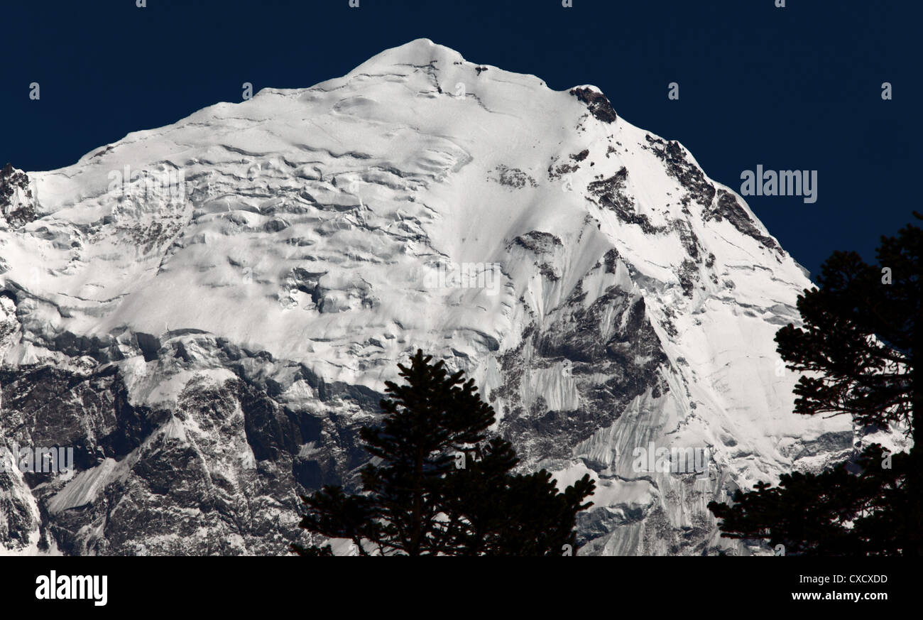 De belles montagnes enneigées de l'Himalaya, Népal Banque D'Images
