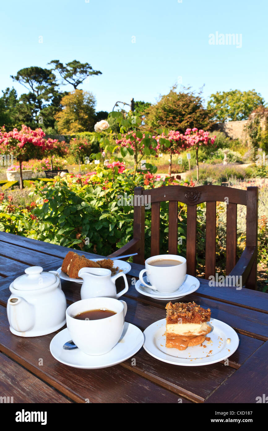 Anglais five o'clock Tea dans le jardin Banque D'Images