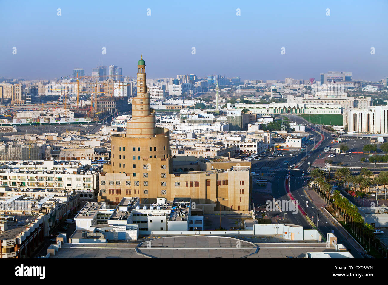 La spirale de la mosquée Kassem Darwish Fakhroo Centre islamique de Doha, Doha, Qatar, Moyen-Orient Banque D'Images