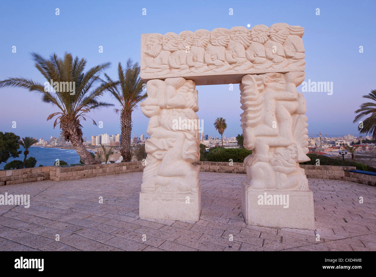 Sculpture représentant la chute de Jéricho, le sacrifice d'Isaac et de Jacob, le rêve de jardins HaPisgah, Tel Aviv, Israël, Moyen Orient Banque D'Images