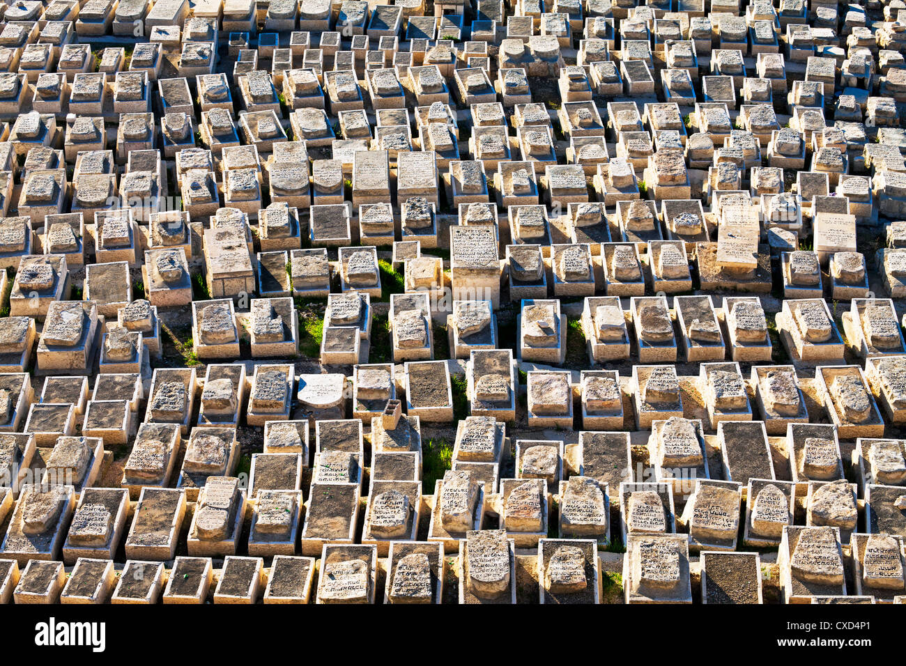 Cimetière juif, le Mont des Oliviers, Jérusalem, Israël, Moyen Orient Banque D'Images