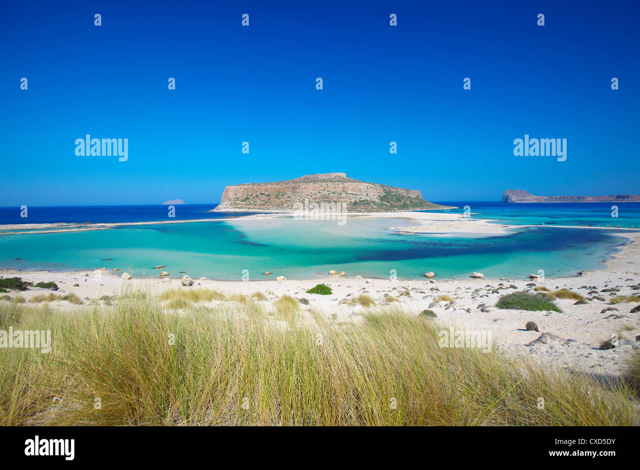 La baie de Balos et Gramvousa, Chania, Crète, îles grecques, Grèce, Europe Banque D'Images