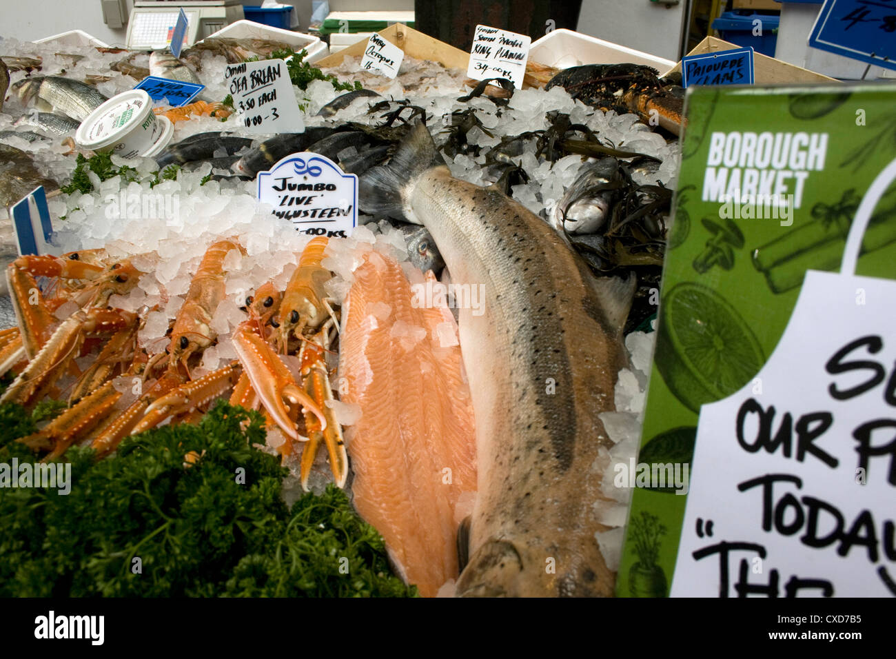 Borough Market Fish stall Banque D'Images