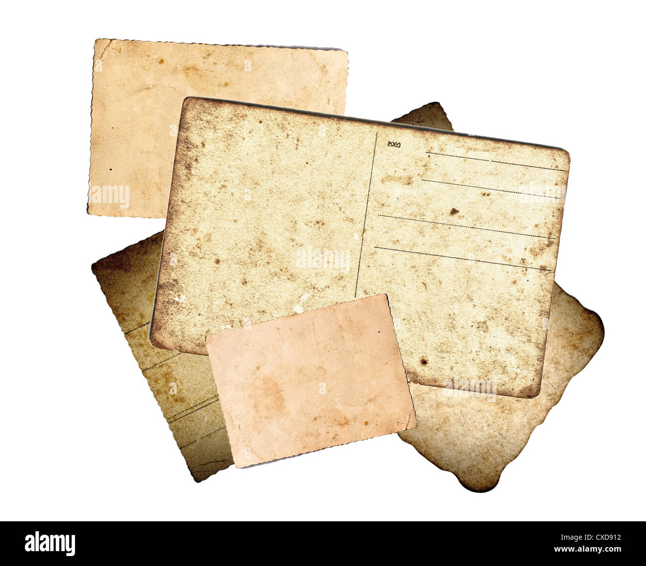 Vieux papiers et cartes postales Banque D'Images