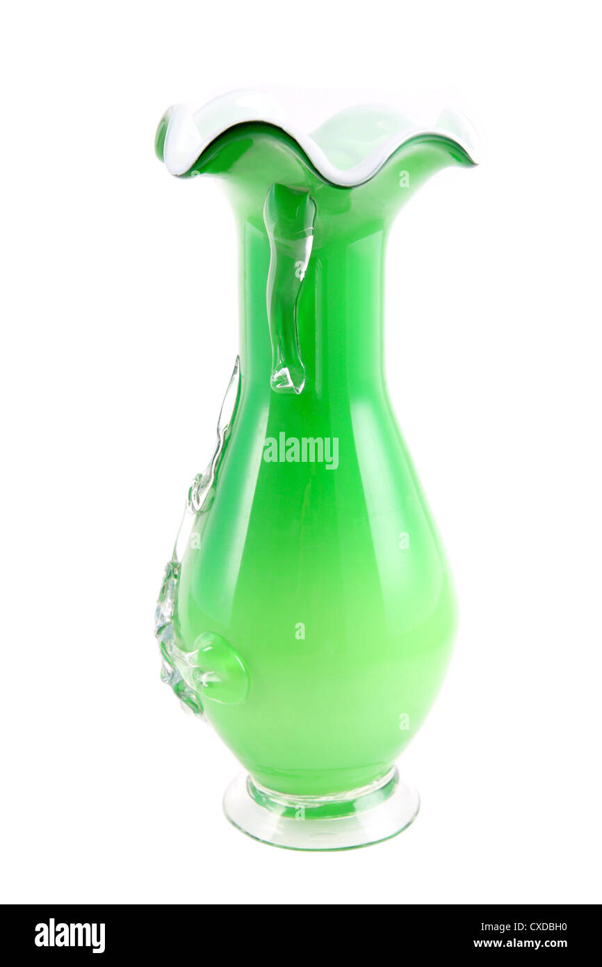 Vase en verre vert Banque D'Images