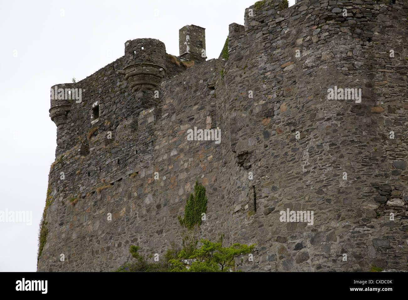 Mur et balustrade détail château de tioram. eilean tioram lochaber. Banque D'Images