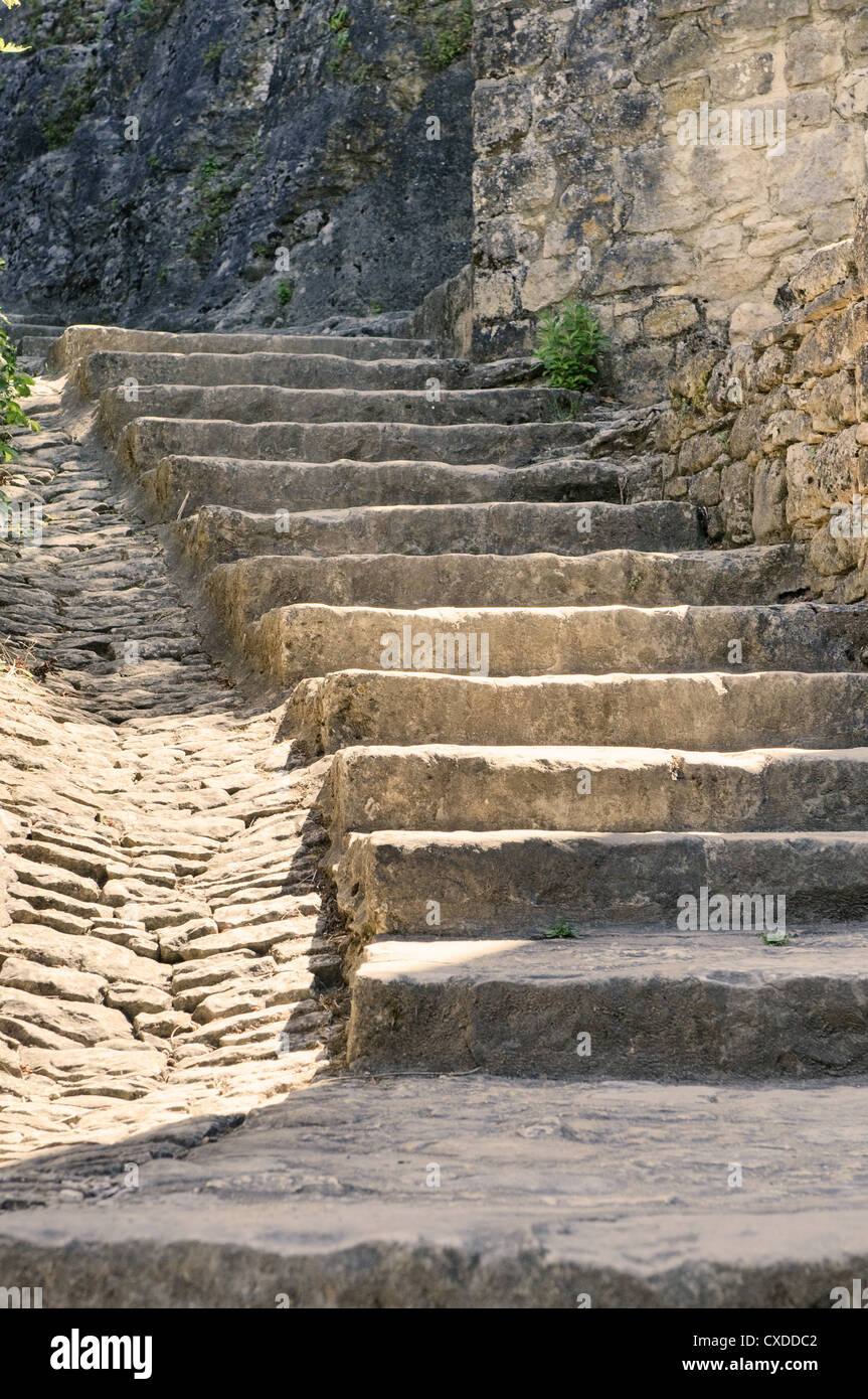 Escaliers en pierre ancienne Banque D'Images
