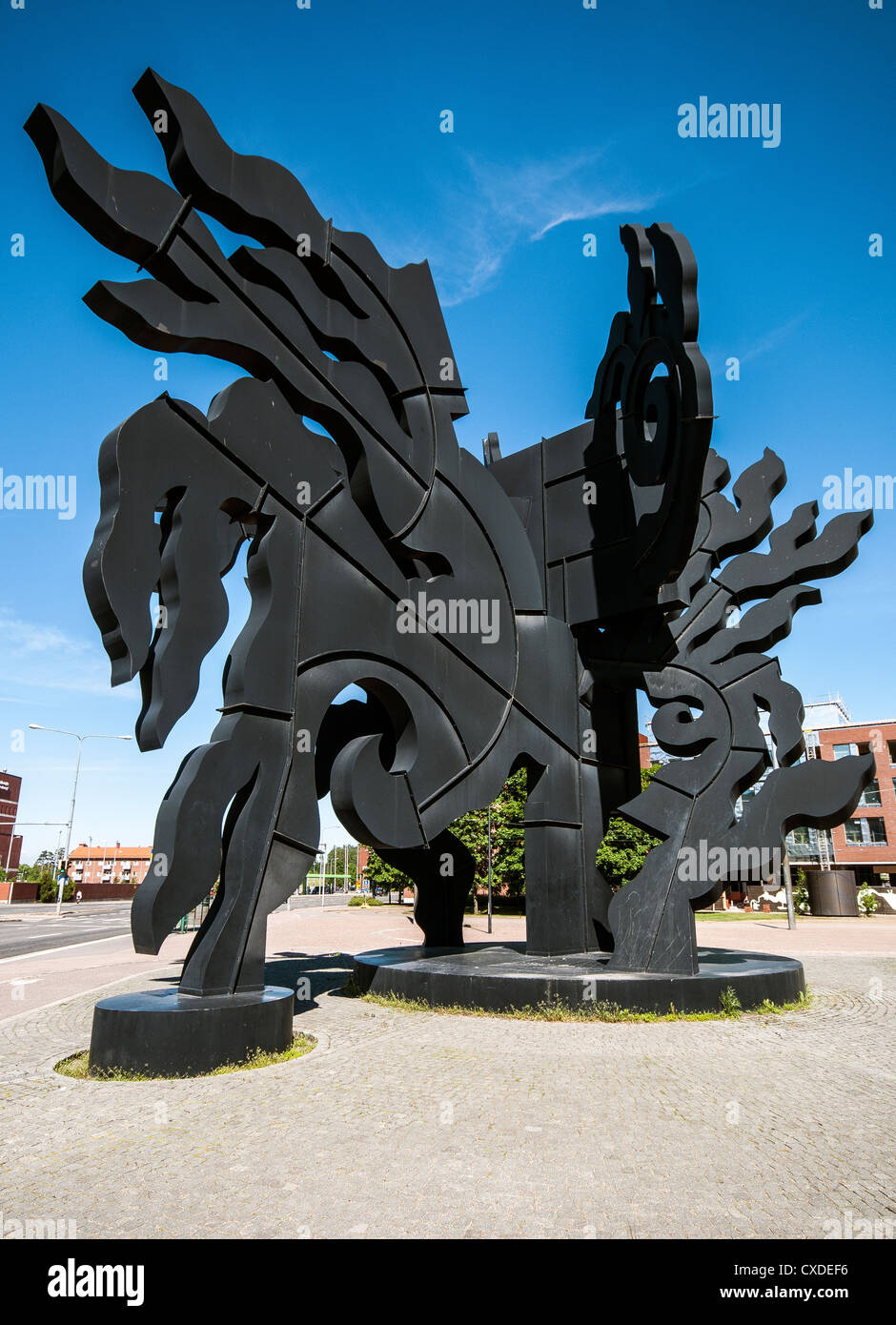 La 'Rumba' Sculpture par Martti Aiha situé au croisement de Itämerenkatu et Porkkalankatu, Helsinki, Berlin Mitte. Banque D'Images