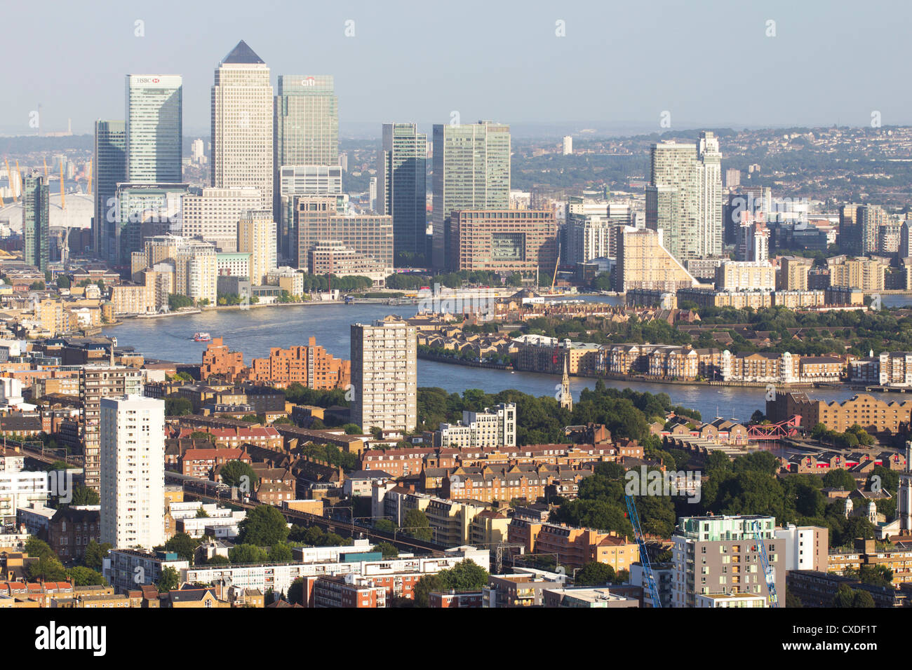 Vue de l'Est de Londres et à Canary Wharf d'Heron Tower - Londres Banque D'Images