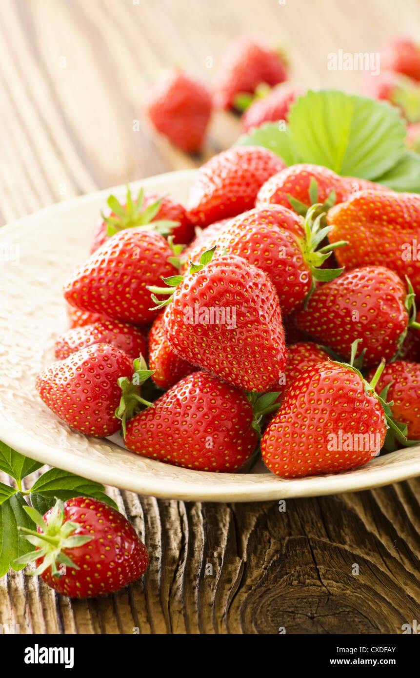 Fraises fraîches Banque D'Images