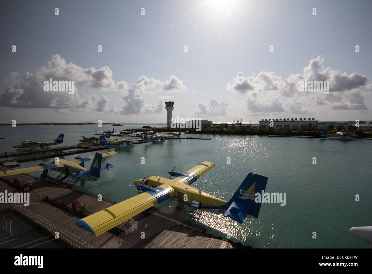 Terminal d'Hydravions - Maldives Banque D'Images