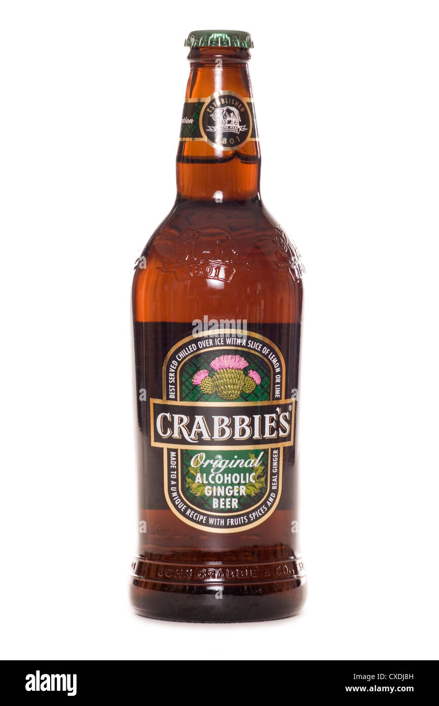Les boissons La bière au gingembre Crabbie silhouette studio Banque D'Images