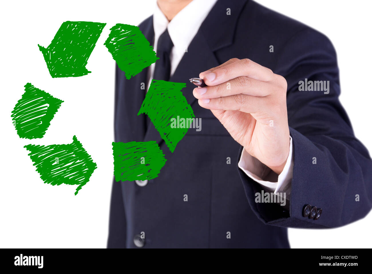 Businessman dimensions recycle sign Banque D'Images