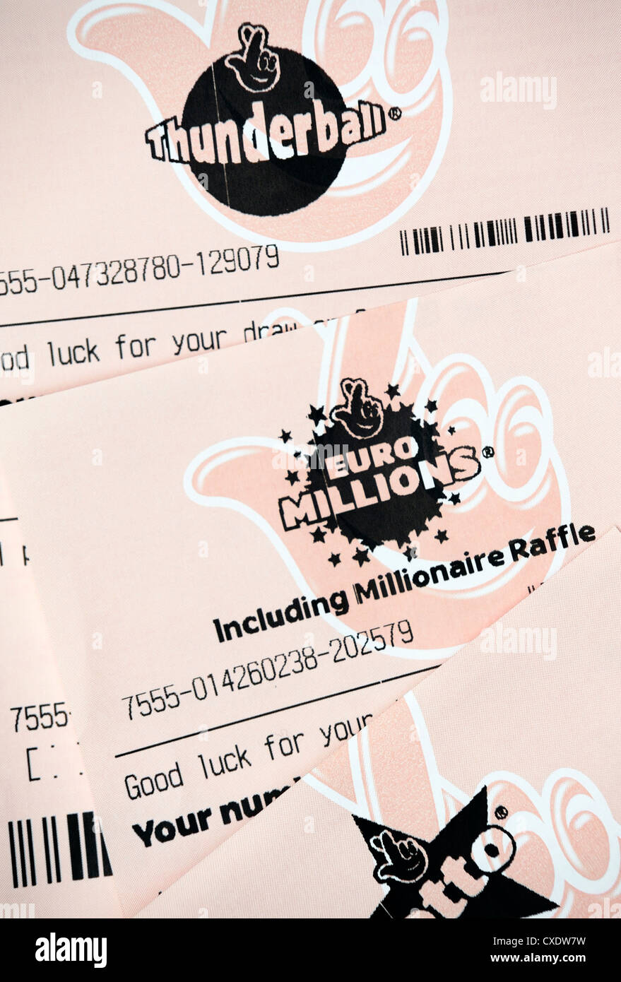 Euro Millions loterie nationale uk Angleterre Billets Banque D'Images
