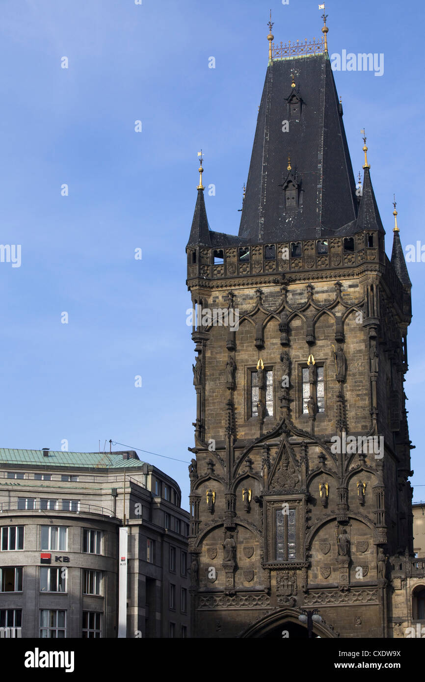 Tour Poudrière Prašná brána Prague Banque D'Images