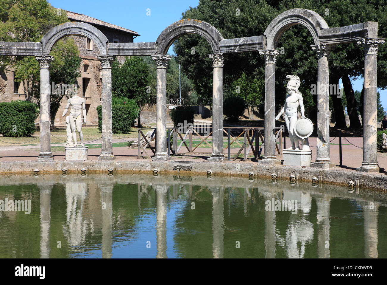 La Villa d'Hadrien, Canopus Canal, Site du patrimoine mondial de l'UNESCO, Tivoli, Rome, Latium, Italie, Europe Banque D'Images