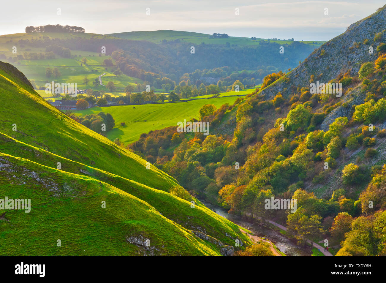 Dovedale, parc national de Peak District, Derbyshire, Angleterre Banque D'Images