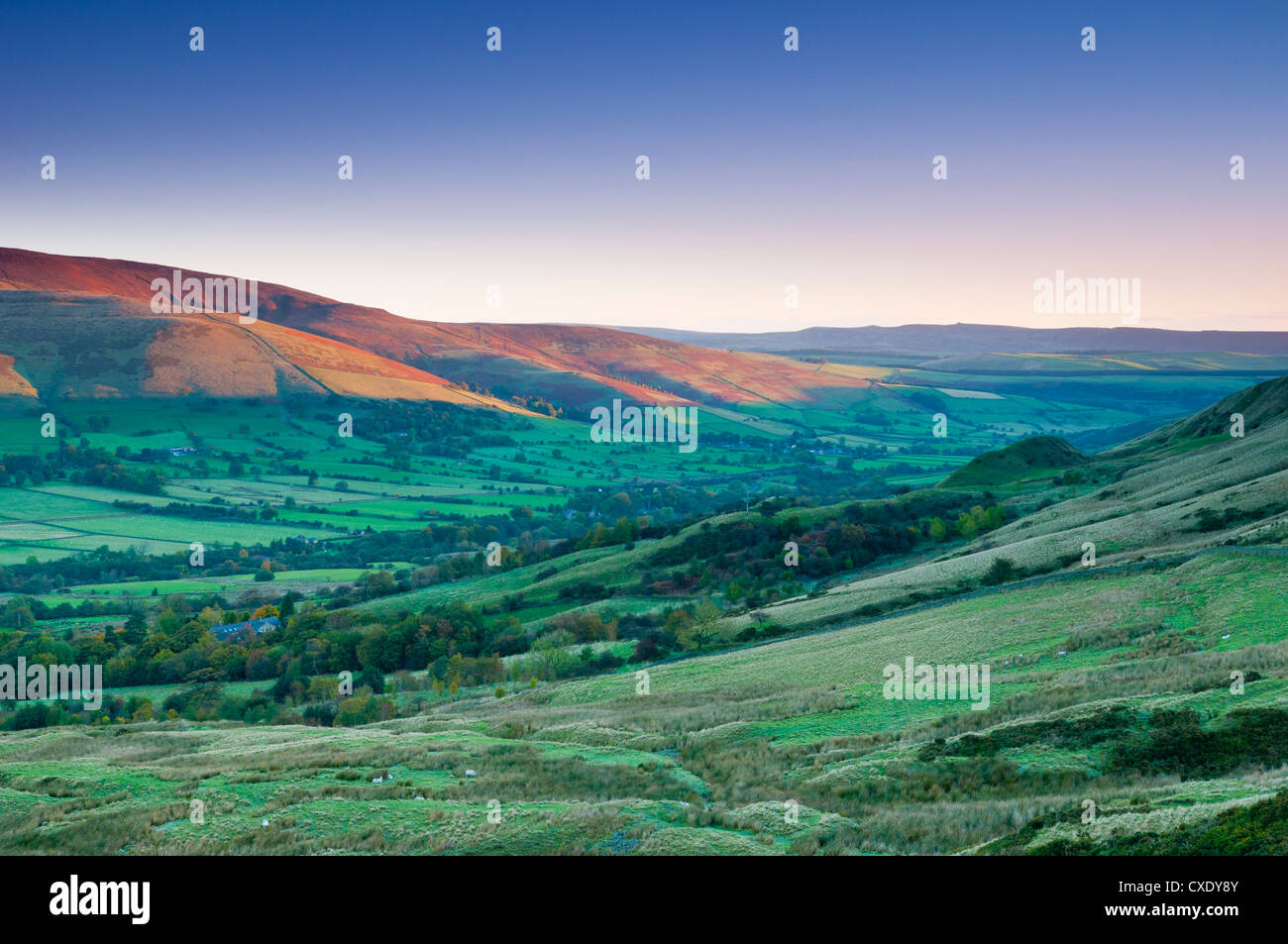 Vale de Edale, parc national de Peak District, Derbyshire, Angleterre Banque D'Images
