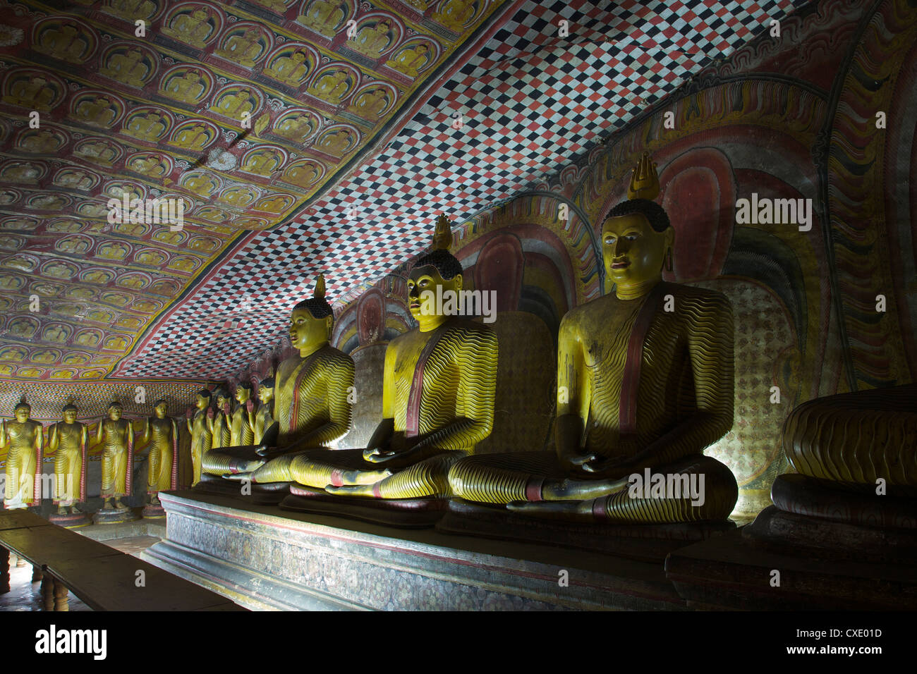 Dambulla Cave Temple, l'UNESCO, Patrimoine Mondial de l'UNESCO, le Sri Lanka, l'Asie Banque D'Images