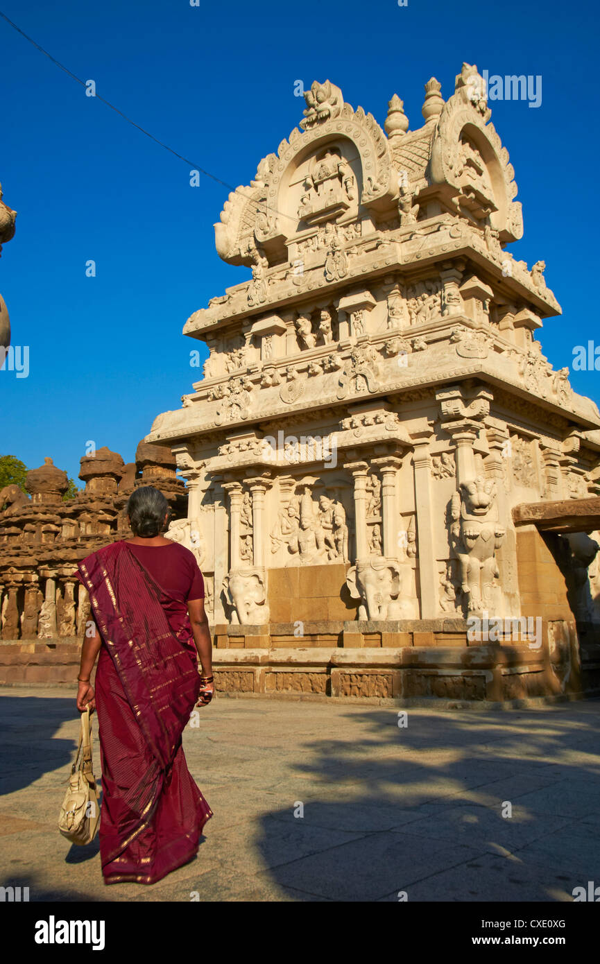 Temple Kailasanatha datant du 8e siècle, Kanchipuram, Tamil Nadu, Inde, Asie Banque D'Images
